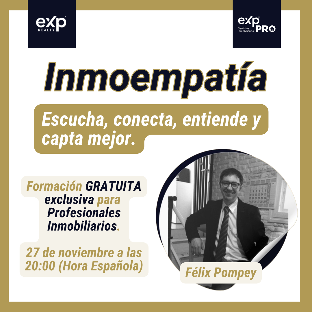 Félix Pompey impartiendo formación gratuita InmoEmpatía exp españa masha tyagunova